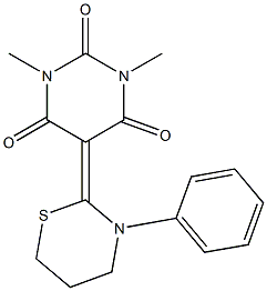  1,3-Dimethyl-5-[(tetrahydro-3-phenyl-2H-1,3-thiazin)-2-ylidene]pyrimidine-2,4,6(1H,3H,5H)-trione