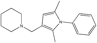 3-(Piperidinomethyl)-1-(phenyl)-2,5-dimethyl-1H-pyrrole Struktur