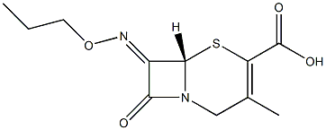 7-[(E)-プロポキシイミノ]-3-メチルセファム-3-エン-4-カルボン酸 化学構造式