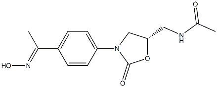 (5S)-5-Acetylaminomethyl-3-[4-(1-hydroxyiminoethyl)phenyl]oxazolidin-2-one Struktur