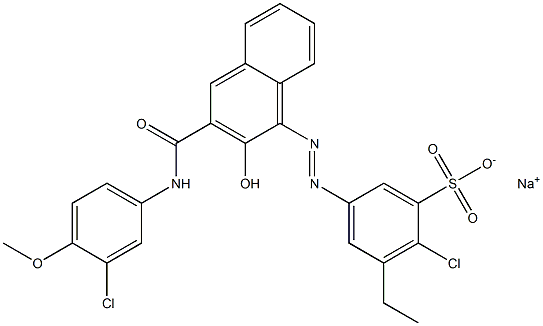 2-Chloro-3-ethyl-5-[[3-[[(3-chloro-4-methoxyphenyl)amino]carbonyl]-2-hydroxy-1-naphtyl]azo]benzenesulfonic acid sodium salt