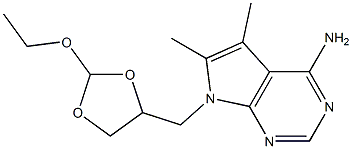 7-(2-Ethoxy-1,3-dioxolan-4-ylmethyl)-5,6-dimethyl-7H-pyrrolo[2,3-d]pyrimidin-4-amine Structure