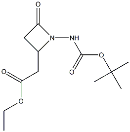 1-(tert-Butyloxycarbonylamino)-4-oxoazetidine-2-acetic acid ethyl ester Structure