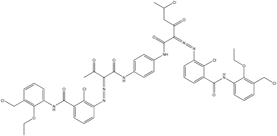  3,3'-[2-(1-Chloroethyl)-1,4-phenylenebis[iminocarbonyl(acetylmethylene)azo]]bis[N-[3-(chloromethyl)-2-ethoxyphenyl]-2-chlorobenzamide]