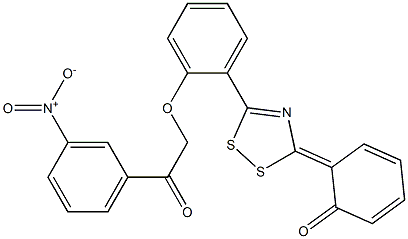 3-(2-Oxo-3,5-cyclohexadien-1-ylidene)-5-[2-[2-(3-nitrophenyl)-2-oxoethoxy]phenyl]-3H-1,2,4-dithiazole Struktur