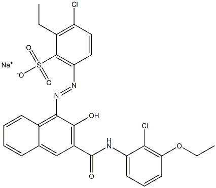 3-Chloro-2-ethyl-6-[[3-[[(2-chloro-3-ethoxyphenyl)amino]carbonyl]-2-hydroxy-1-naphtyl]azo]benzenesulfonic acid sodium salt