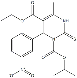 1,2,3,4-Tetrahydro-6-methyl-4-(3-nitrophenyl)-2-thioxopyrimidine-3,5-dicarboxylic acid 5-ethyl 3-isopropyl ester Structure