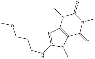 3,7-Dihydro-8-[(3-methoxypropyl)amino]-1,3,7-trimethyl-1H-purine-2,6-dione Structure