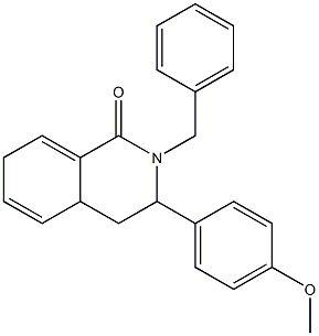 3,4,4a,7-テトラヒドロ-2-ベンジル-3-(4-メトキシフェニル)イソキノリン-1(2H)-オン 化学構造式