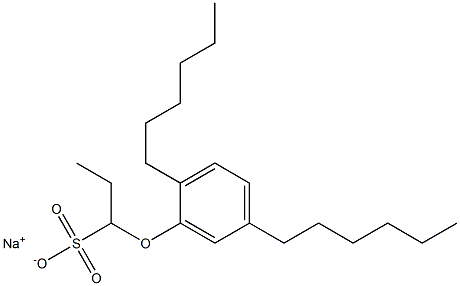 1-(2,5-ジヘキシルフェノキシ)プロパン-1-スルホン酸ナトリウム 化学構造式