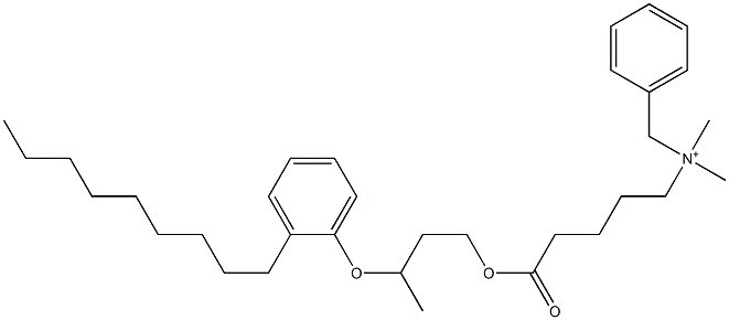 N,N-Dimethyl-N-benzyl-N-[4-[[3-(2-nonylphenyloxy)butyl]oxycarbonyl]butyl]aminium Structure