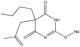 5-Butyl-5-(2-methyl-2-propenyl)-2-sodiooxy-4,6(1H,5H)-pyrimidinedione,,结构式
