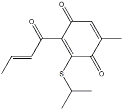 6-Methyl-2-[(1-methylethyl)thio]-3-[(E)-2-butenoyl]-2,5-cyclohexadiene-1,4-dione Structure