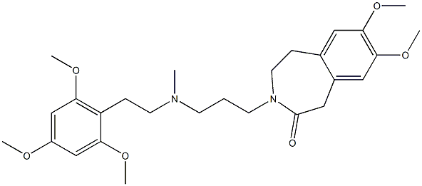 4,5-Dihydro-7,8-dimethoxy-3-[3-[N-methyl-2-(2,4,6-trimethoxyphenyl)ethylamino]propyl]-1H-3-benzazepin-2(3H)-one Structure