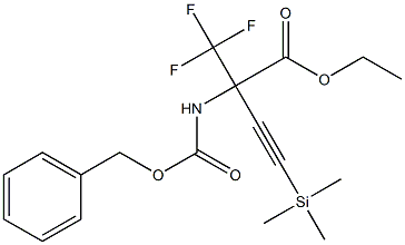 2-(ベンジルオキシカルボニルアミノ)-2-トリフルオロメチル-4-トリメチルシリル-3-ブチン酸エチル 化学構造式