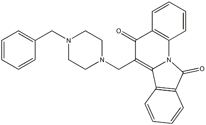 6-[(4-Benzylpiperazin-1-yl)methyl]isoindolo[2,1-a]quinoline-5,11(5H)-dione,,结构式