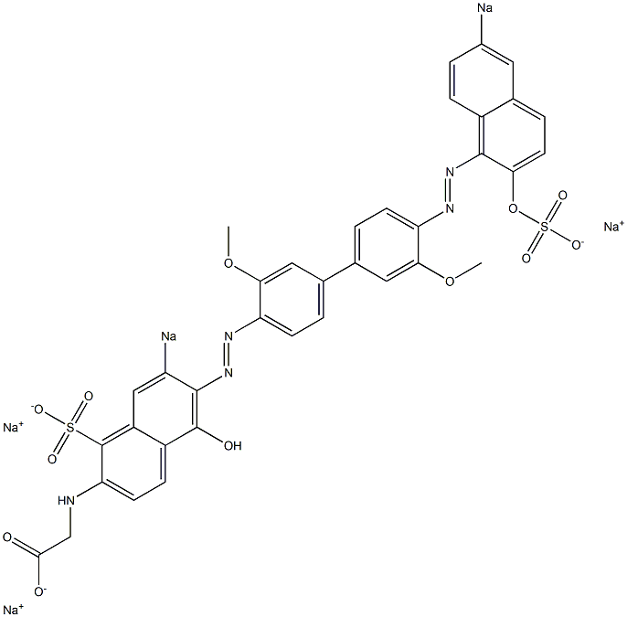 N-[5-Hydroxy-6-[[4'-[(2-hydroxy-6-sodiosulfo-1-naphthalenyl)azo]-3,3'-dimethoxy-1,1'-biphenyl-4-yl]azo]-7-sodiosulfo-2-naphthalenyl]glycine sodium salt