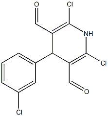 2,6-Dichloro-1,4-dihydro-4-(m-chlorophenyl)pyridine-3,5-dicarbaldehyde Structure