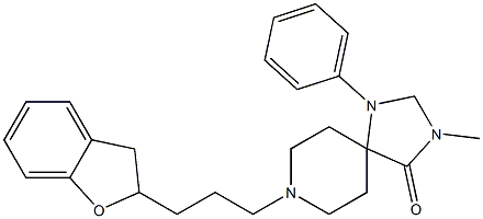 8-[3-(2,3-Dihydrobenzofuran-2-yl)propyl]-3-methyl-1-phenyl-1,3,8-triazaspiro[4.5]decan-4-one Struktur
