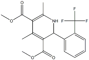 1,2-Dihydro-4,6-dimethyl-2-[2-(trifluoromethyl)phenyl]pyridine-3,5-dicarboxylic acid dimethyl ester Struktur