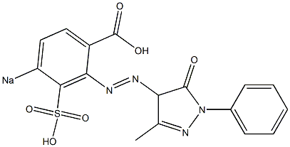 2-[(5-Oxo-4,5-dihydro-3-methyl-1-phenyl-1H-pyrazol-4-yl)azo]-4-sodiosulfobenzoic acid,,结构式