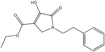 1-(2-フェニルエチル)-2,5-ジヒドロ-4-ヒドロキシ-5-オキソ-1H-ピロール-3-カルボン酸エチル 化学構造式