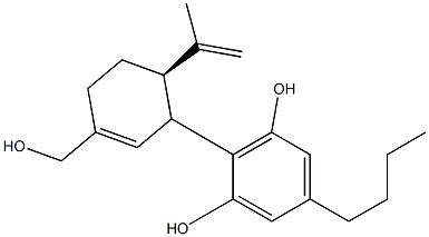 5-(Butyl)-2-[(2R)-2-(1-methylethenyl)-5-(hydroxymethyl)-5-cyclohexen-1-yl]benzene-1,3-diol,,结构式
