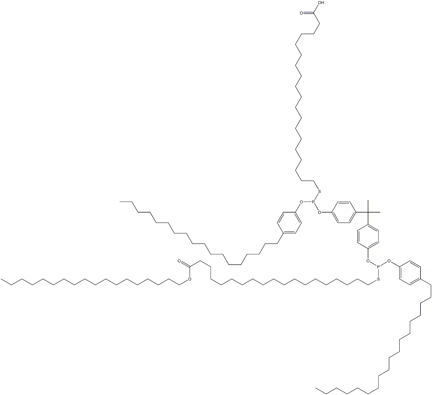  19,19'-[[Isopropylidenebis(4,1-phenyleneoxy)]bis[[(4-octadecylphenyl)oxy]phosphinediylthio]]bis(nonadecanoic acid octadecyl) ester