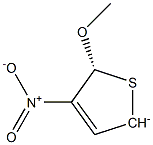 (5R)-4-Nitro-5-methoxy-2,5-dihydrothiophen-2-ide 结构式