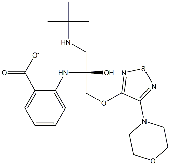 (S)-1-[(1,1-Dimethylethyl)amino]-3-[[4-(morpholin-4-yl)-1,2,5-thiadiazol-3-yl]oxy]-2-propanol 2-aminobenzoate Structure