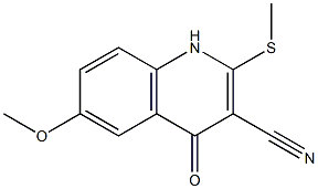 1,4-Dihydro-6-methoxy-2-methylthio-4-oxoquinoline-3-carbonitrile Struktur