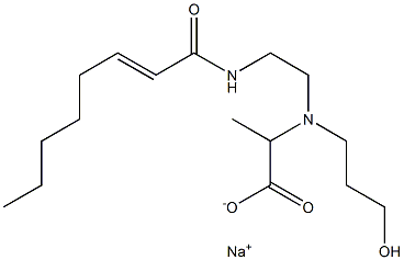 2-[N-(3-ヒドロキシプロピル)-N-[2-(2-オクテノイルアミノ)エチル]アミノ]プロピオン酸ナトリウム 化学構造式