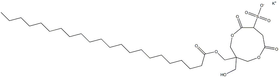 1-(1-Oxodocosyloxymethyl)-1-(hydroxymethyl)-4,7-dioxo-3,8-dioxacyclononane-6-sulfonic acid potassium salt 结构式