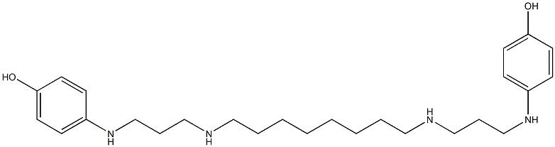 4,4'-[1,8-オクタンジイルビス(イミノ-1,3-プロパンジイルイミノ)]ビス(フェノール) 化学構造式