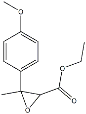 2-(p-メトキシフェニル)-2-メチルオキシラン-3-カルボン酸エチル 化学構造式