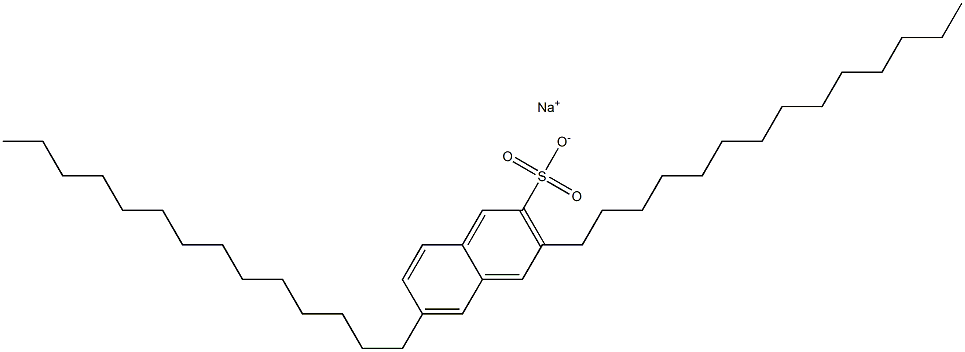 3,6-Ditetradecyl-2-naphthalenesulfonic acid sodium salt Structure