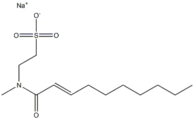 N-(2-デセノイル)-N-メチルタウリンナトリウム 化学構造式