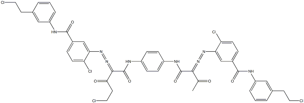 3,3'-[2-(Chloromethyl)-1,4-phenylenebis[iminocarbonyl(acetylmethylene)azo]]bis[N-[3-(2-chloroethyl)phenyl]-4-chlorobenzamide] Structure