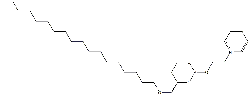 1-[2-[[(4S)-4-[(Octadecyloxy)methyl]-1,3,2-dioxaphosphorinan-2-yl]oxy]ethyl]pyridinium,,结构式