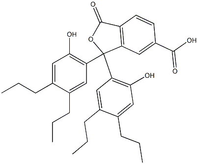 1,3-Dihydro-1,1-bis(6-hydroxy-3,4-dipropylphenyl)-3-oxoisobenzofuran-6-carboxylic acid 结构式