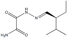 [S,(+)]-2-エチル-3-メチルブチルアルデヒド(2-アミノ-1,2-ジオキソエチル)ヒドラゾン 化学構造式