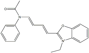 2-[4-(Acetylphenylamino)-1,3-butadienyl]-3-ethylbenzoxazol-3-ium Structure