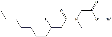 N-(3-Fluorodecanoyl)-N-methylglycine sodium salt Struktur