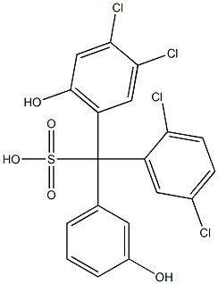 (2,5-Dichlorophenyl)(3,4-dichloro-6-hydroxyphenyl)(3-hydroxyphenyl)methanesulfonic acid,,结构式