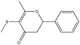2-(Phenyl)-6-methyl-5-methylthio-2,3-dihydro-4H-pyran-4-one Structure