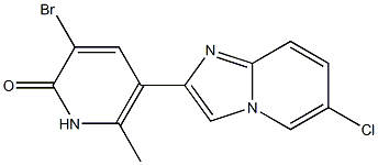 2-[(3-Bromo-6-methyl-1,2-dihydro-2-oxopyridin)-5-yl]-6-chloroimidazo[1,2-a]pyridine Struktur