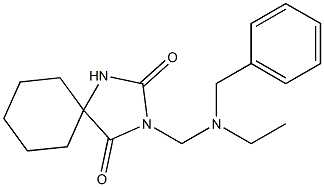 3-[[Ethyl(benzyl)amino]methyl]-2,4-dioxo-1,3-diazaspiro[4.5]decane Struktur