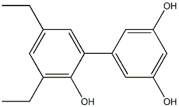3',5'-Diethyl-1,1'-biphenyl-2',3,5-triol Struktur