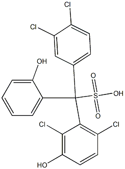 (3,4-Dichlorophenyl)(2,6-dichloro-3-hydroxyphenyl)(2-hydroxyphenyl)methanesulfonic acid Structure