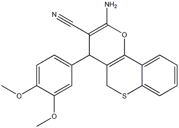 2-Amino-4-[3,4-dimethoxyphenyl]-4H,5H-[1]benzothiopyrano[4,3-b]pyran-3-carbonitrile 结构式